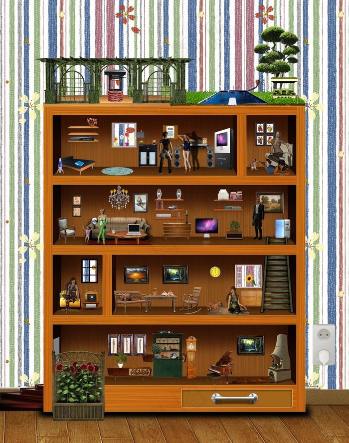 住在书架中的人(2000X2612(DPI:72))psd模版下载