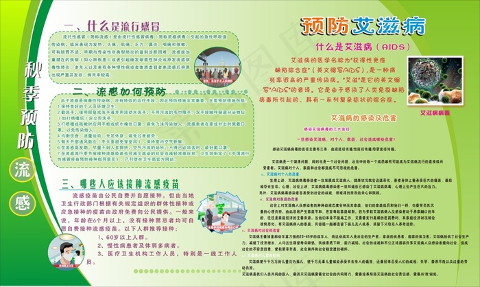 预防流感和艾滋病cdr矢量模版下载
