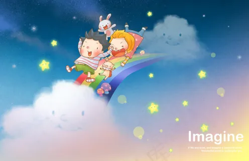 和云朵玩的孩子 和云朵玩的孩子