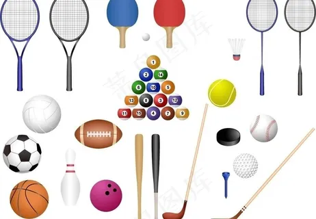 体育器材矢量图片