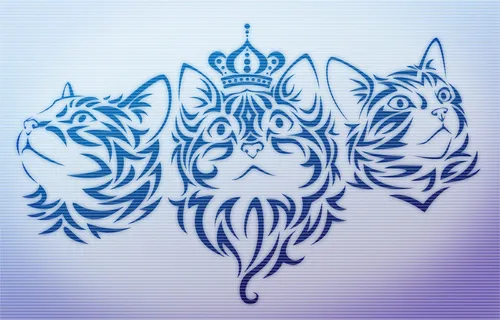 高清晰可爱猫咪PS图腾笔刷