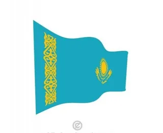 波浪形的哈萨克斯坦国旗