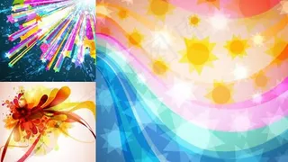 潮流动感幻彩背景矢量图 AI