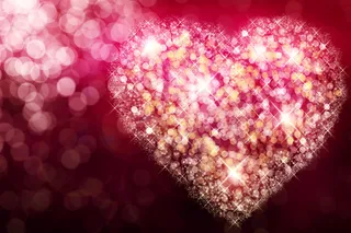 红色闪耀心形情人节或婚庆背景素材