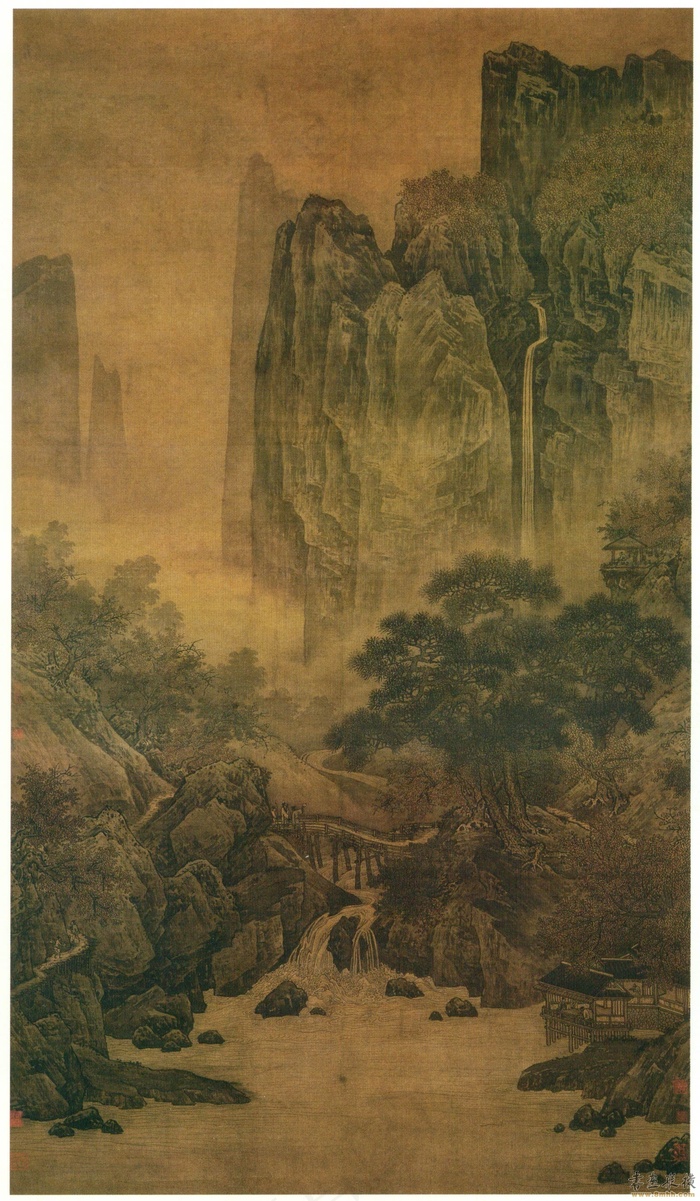 秋山红树图