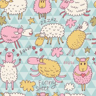 卡通可爱北欧童话梦幻儿童动物无缝平铺背景头像印刷矢量图片素材