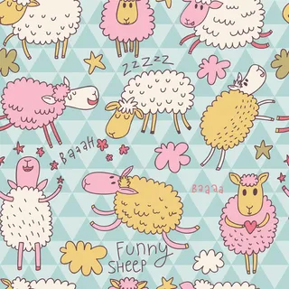 卡通可爱北欧童话梦幻儿童动物无缝平铺背景头像印刷矢量图片素材