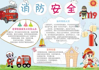 消防小报手抄报Word模板PSD格...