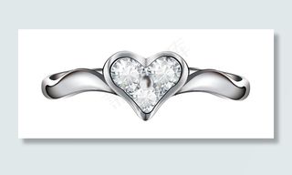 心形钻石戒子矢量图 AI