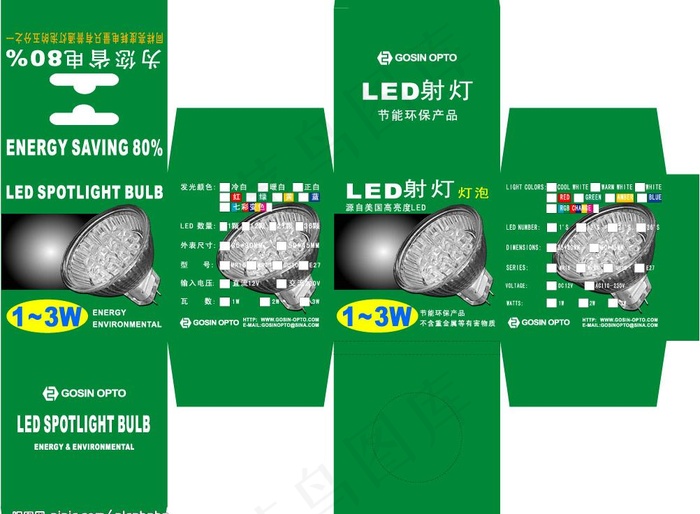 led灯包装图片cdr矢量模版下载