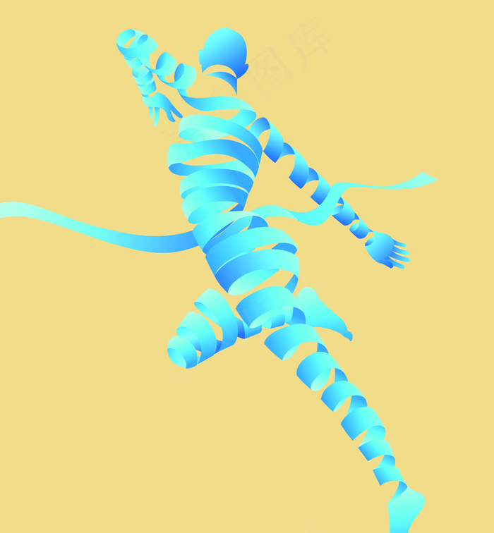 创意丝带抽象人物造型矢量素材