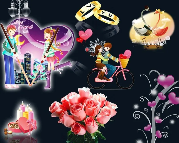 情人节素材图片(3969X3402(DPI:72))psd模版下载