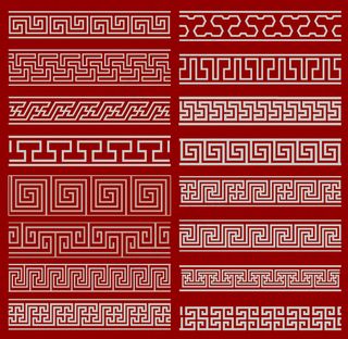 16款中国风复古边框图案矢量素材