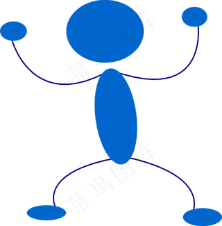 蓝人准备冲剪贴画