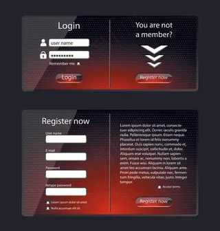 透明质感炫彩登陆框矢量素材