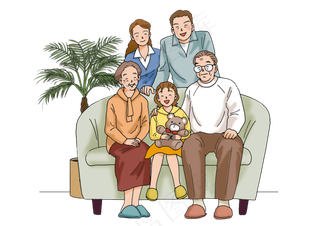 50款全家福卡通父母全家福一家人图...