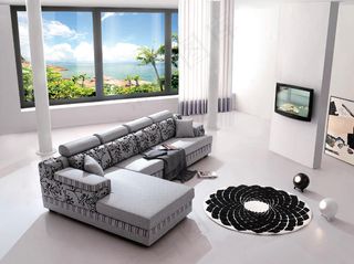 转角布艺沙发素材免费下载