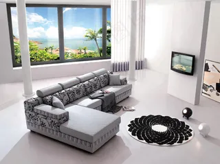 转角布艺沙发素材免费下载