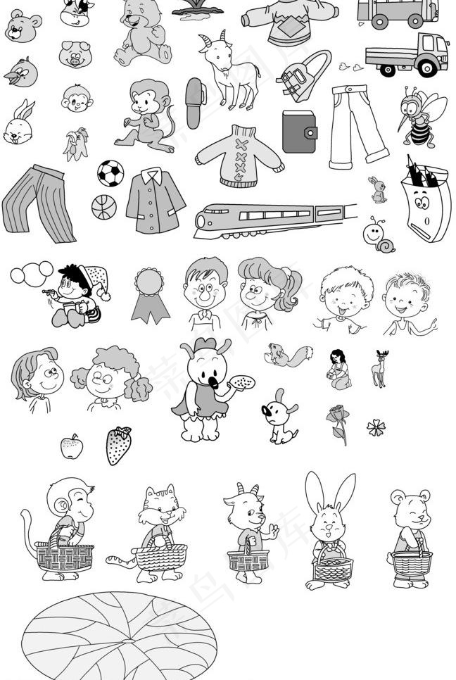 简笔画分层图片