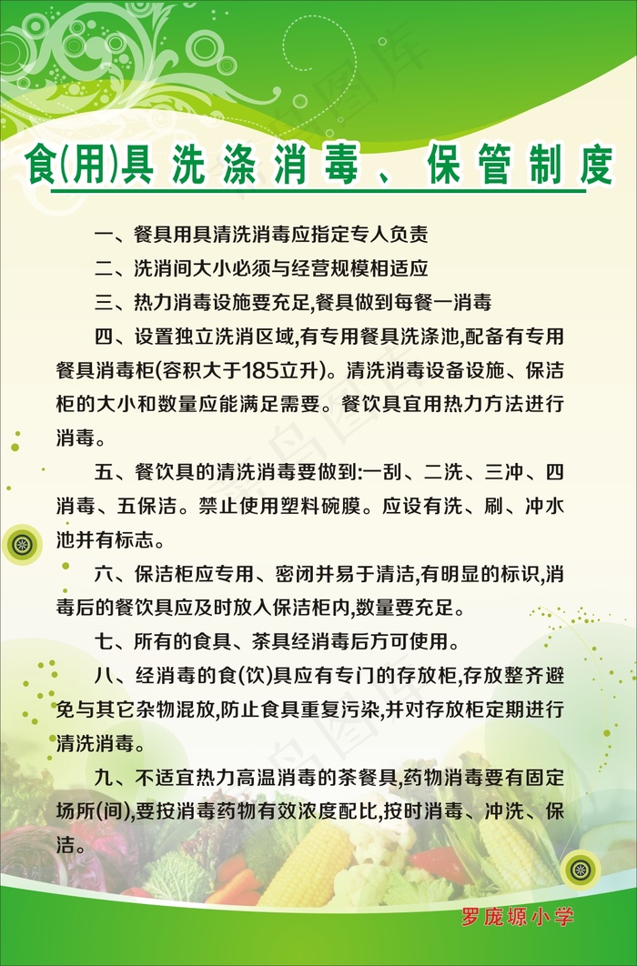 食(用)具洗涤消毒、保管制度