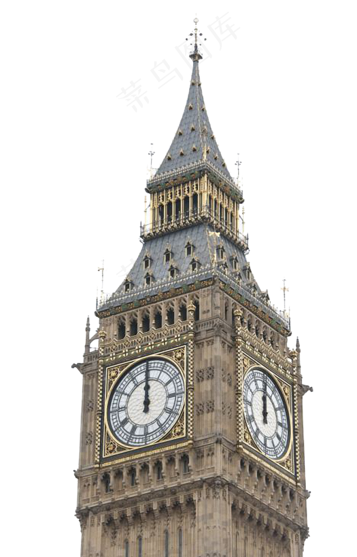 漂亮大本钟尖角免抠png透明图层素材