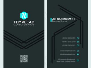 国外深灰色炫酷简约创意名片模板