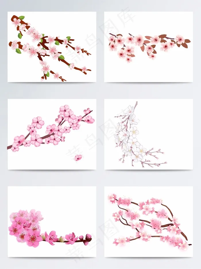 唯美手绘桃花矢量素材eps,ai矢量模版下载