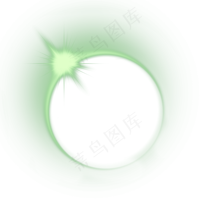 梦幻绿色清新光效元素,免抠元素