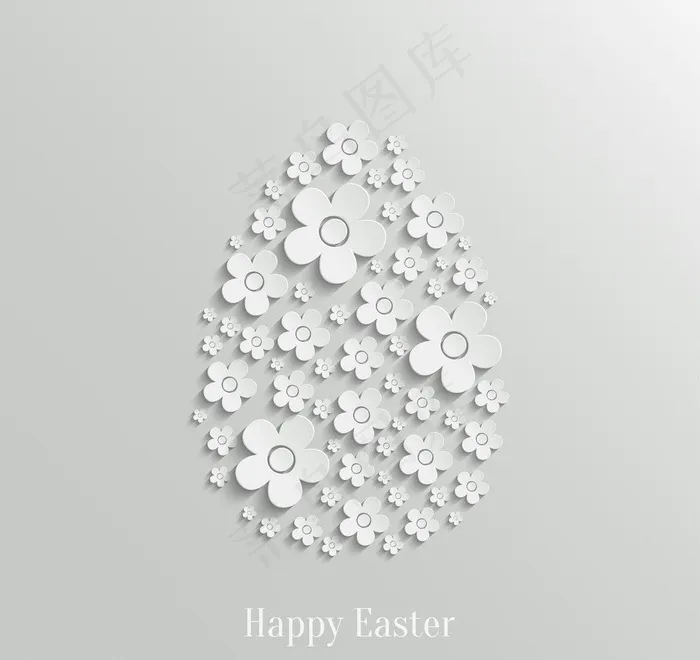 白色剪纸花卉图片eps,ai矢量模版下载