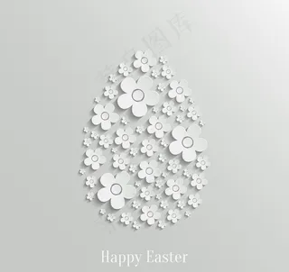 白色剪纸花卉图片