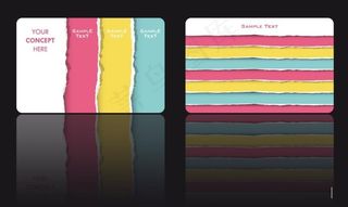 彩色线条名片素材
