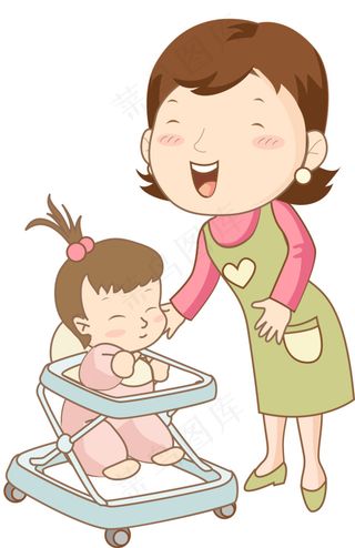 矢量照顾小孩的妈妈