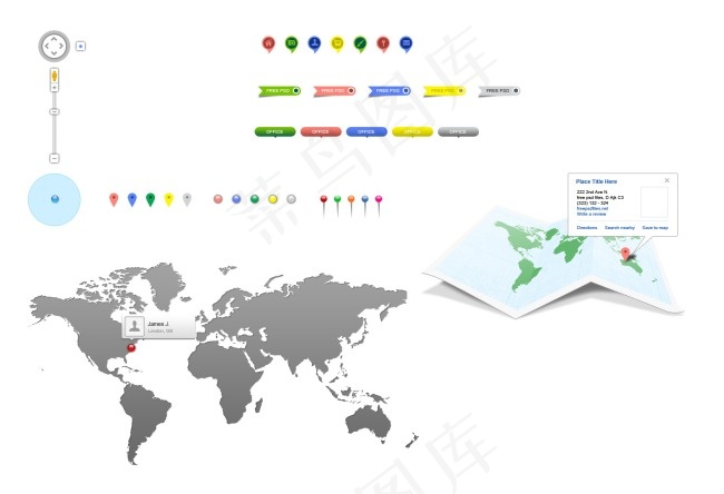 地图位置标psd分层素材