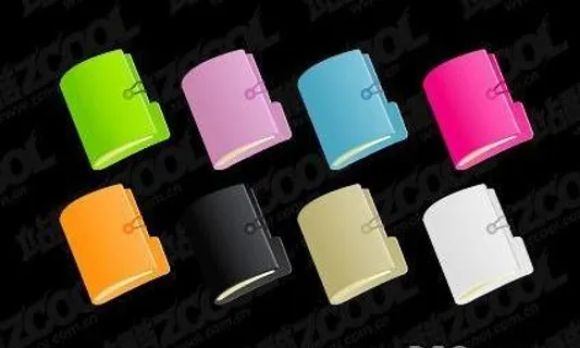 彩色文件夹图标矢量素材