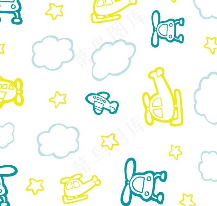 直升飞机 卡通背景图片