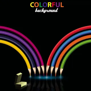 彩色铅笔矢量素材