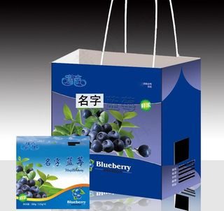 蓝莓手提袋 标签不干胶图片