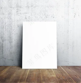 怀旧木地板与广告牌背景