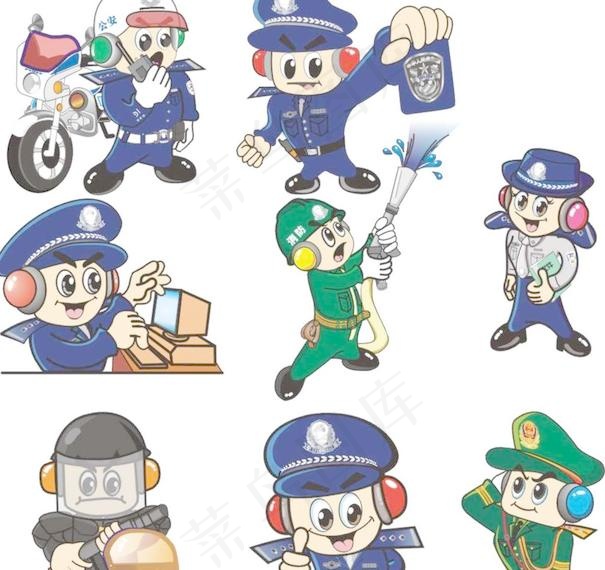 矢量卡通警察［CDR］ 下载