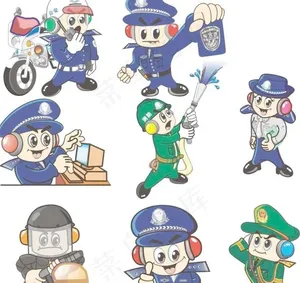 矢量卡通警察［CDR］ 下载