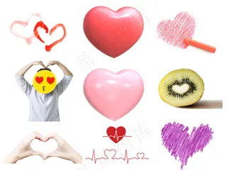 2017年多款J节日爱心红心PSD...