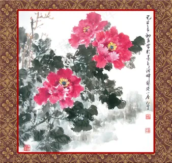 牡丹花卉装饰图