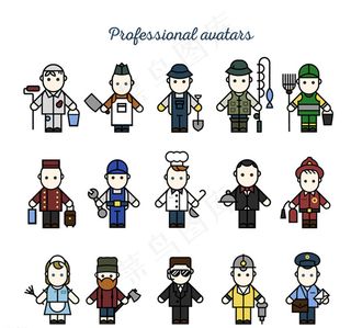 卡通职业人物矢量素材图片