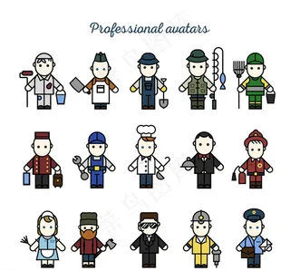 卡通职业人物矢量素材图片