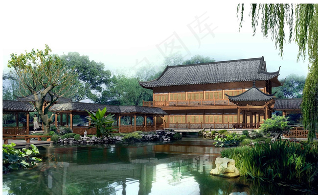 景观效果图分层图片(3600X2250(DPI:300))psd模版下载