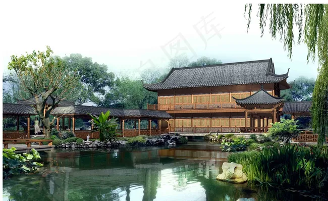 景观效果图分层图片(3600X2250(DPI:300))psd模版下载