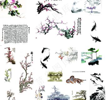 水墨画素材图片