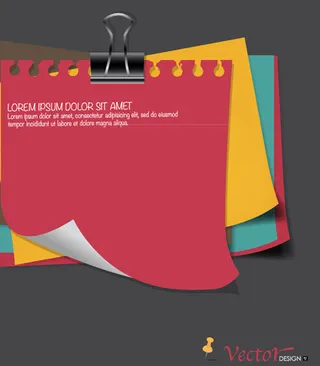 彩纸便签设计矢量素材-1