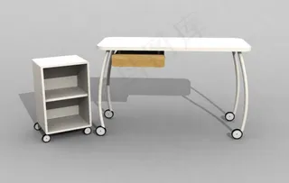 电脑桌3d模型家具图片免费下载