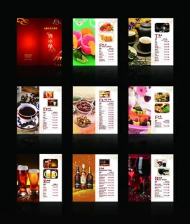 舞厅酒水单设计矢量素材